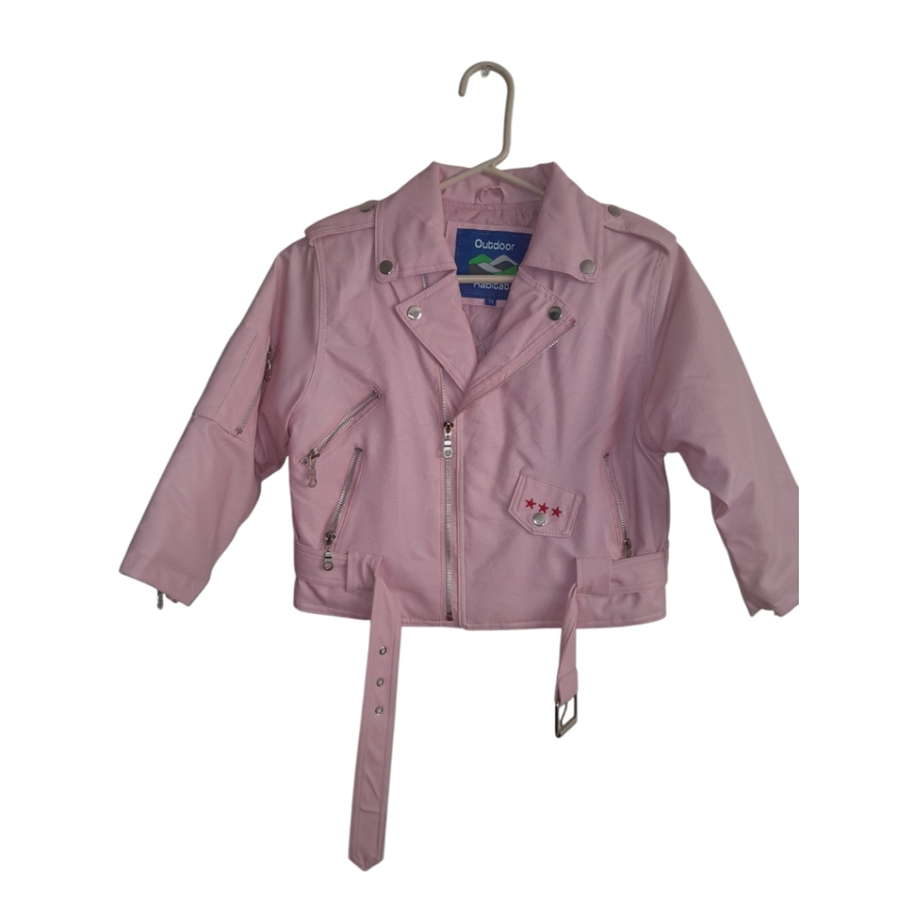 NWOT Outdoor Habitat Child's Motorcycle Biker Jacket Embroidered Eagle USA ~ 7T